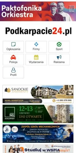 Anteprima del sito Podkarpacie 24, media di Polonia per articoli sponsorizzati