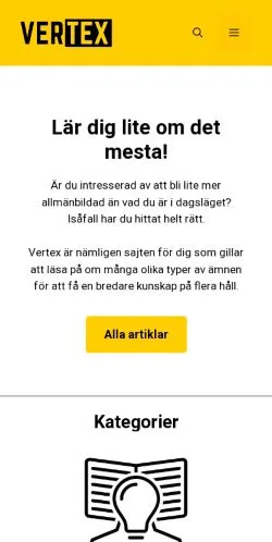 Forhåndsvisning av nettstedet Vertex, medium fra Sverige for sponsede artikler