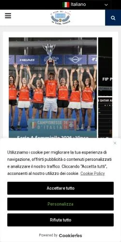 Podgląd witryny MrPadelPaddle, medium z kraju Włochy do artykułów sponsorowanych