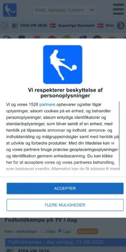 スポンサード記事向けのデンマークメディア、Fodbold På TVのサイトプレビュー