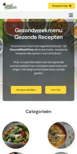 Anteprima del sito Gezond Weekmenu, media di Paesi Bassi per articoli sponsorizzati