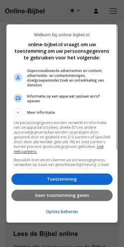 Anteprima del sito Online-Bijbel, media di Paesi Bassi per articoli sponsorizzati