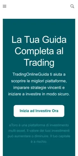 Podgląd witryny Trading Online Guida, medium z kraju Włochy do artykułów sponsorowanych