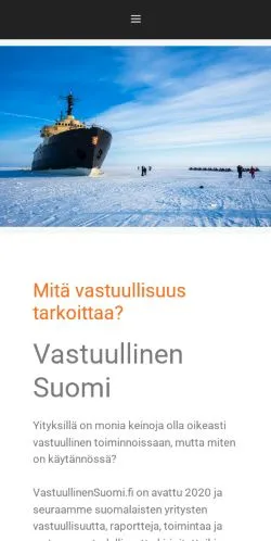 Podgląd witryny Vastuullinen Suomi, medium z kraju Finlandia do artykułów sponsorowanych