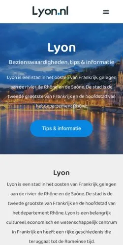 Aperçu du site Alle Informatie Over Lyon, média de Pays-Bas pour articles sponsorisés