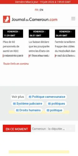 Preview of the Journal du Cameroun website, a media outlet in France for sponsored articles