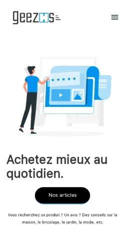 Preview of the Geezos website, a media outlet in France for sponsored articles