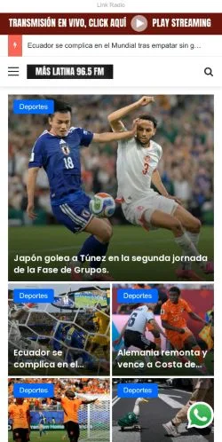 스폰서 기사용 멕시코 매체 Mas Latina 사이트 미리보기