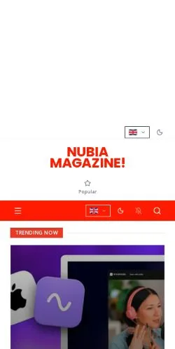 Preview of the Nubia Magazine website, a media outlet in United States for sponsored articles