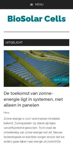 Anteprima del sito BioSolar Cells, media di Paesi Bassi per articoli sponsorizzati