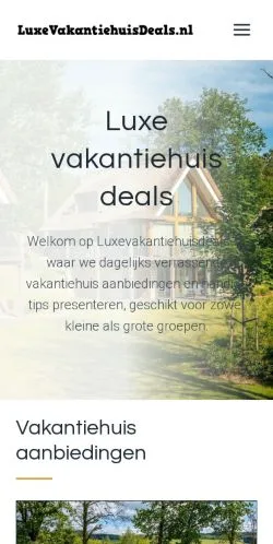 Anteprima del sito Luxevakantiehuisdeals, media di Paesi Bassi per articoli sponsorizzati