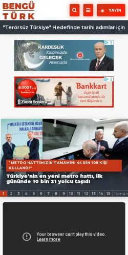 Anteprima del sito Bengü Türk, media di Turchia per articoli sponsorizzati