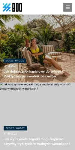 Sponsorlu makaleler için Polonya medyası Boo sitesinin önizlemesi