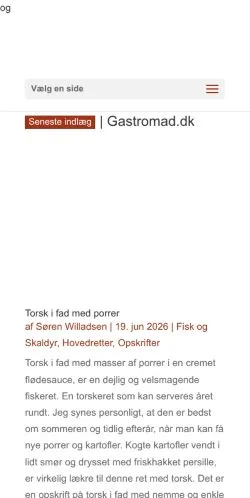 Anteprima del sito Gastromad, media di Danimarca per articoli sponsorizzati