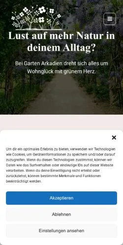 Podgląd witryny Garten Arkadien, medium z kraju Niemcy do artykułów sponsorowanych