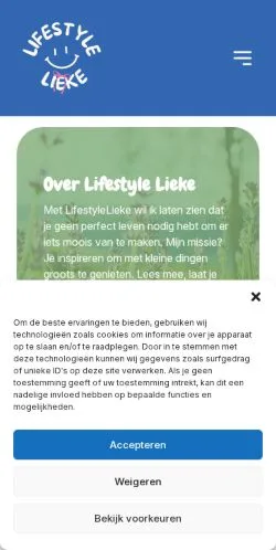Anteprima del sito Lifestyle Lieke, media di Paesi Bassi per articoli sponsorizzati