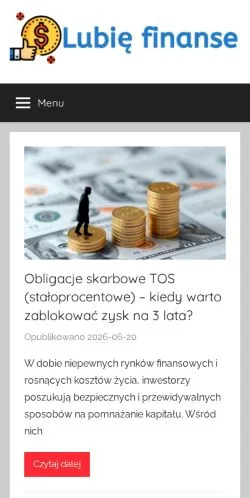 Anteprima del sito Lubię Finanse, media di Polonia per articoli sponsorizzati