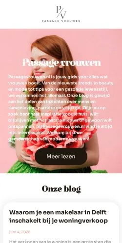 Anteprima del sito Passagevrouwen.nl, media di Paesi Bassi per articoli sponsorizzati