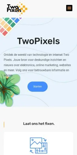 スポンサード記事向けのオランダメディア、Twopixels.nlのサイトプレビュー