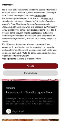 Anteprima del sito Cucina & Vini, media di Italia per articoli sponsorizzati
