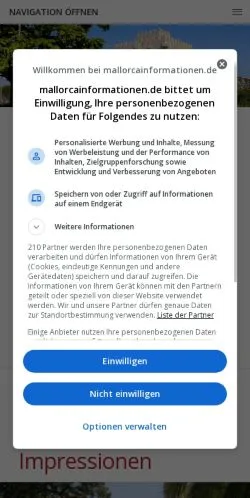 Anteprima del sito Mallorca Impressionen, media di Germania per articoli sponsorizzati
