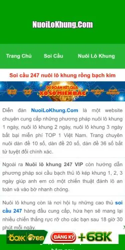 스폰서 기사용 베트남 매체 Nuôi Lô Khung 247 사이트 미리보기