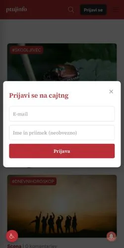 Voorbeeld van de site Ptujinfo, medium uit Slovenië voor gesponsorde artikelen