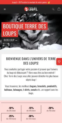 Anteprima del sito Terre Des Loups, media di Francia per articoli sponsorizzati
