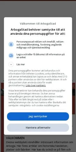 Anteprima del sito Arbogastad, media di Svezia per articoli sponsorizzati