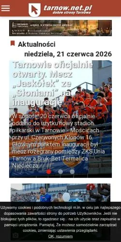 スポンサード記事向けのポーランドメディア、Tarnowのサイトプレビュー