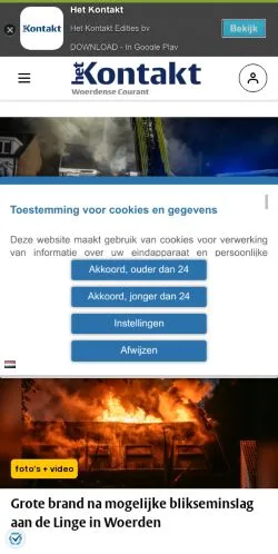 Anteprima del sito Woerdense Courant, media di Paesi Bassi per articoli sponsorizzati