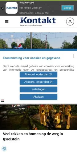 Anteprima del sito Zenderstreeknieuws, media di Paesi Bassi per articoli sponsorizzati