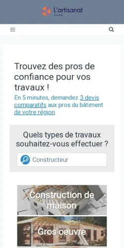 Anteprima del sito L'Artisanat En Ligne, media di Francia per articoli sponsorizzati