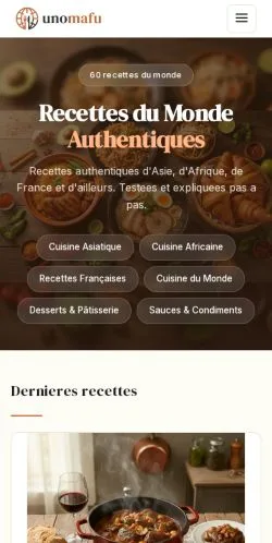 Anteprima del sito Unomafu Recettes Du Monde, media di Francia per articoli sponsorizzati