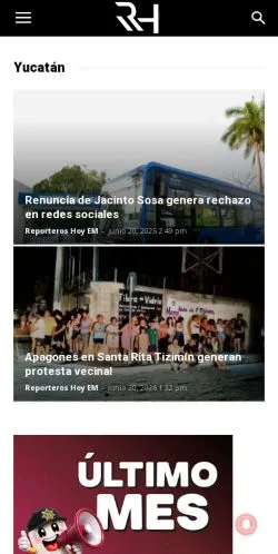 Anteprima del sito Reporteros Hoy, media di Messico per articoli sponsorizzati