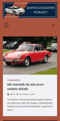 Anteprima del sito Samochodowe Porady, media di Polonia per articoli sponsorizzati