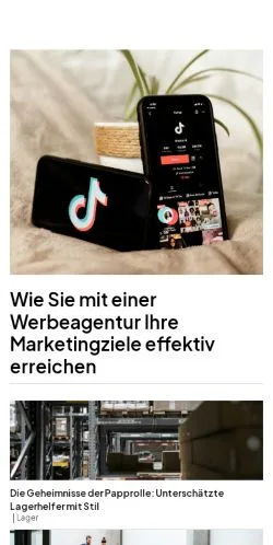 Forhåndsvisning af derbranche.de, medie fra Tyskland til sponsorerede artikler