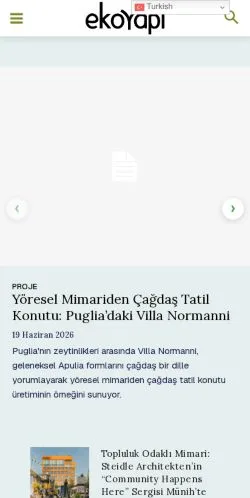 스폰서 기사용 튀르키예 매체 EkoYapı Dergisi 사이트 미리보기