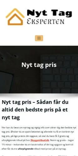 Anteprima del sito Nyt Tag Pris, media di Danimarca per articoli sponsorizzati