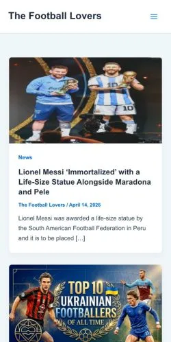 Anteprima del sito The Football Lovers -, media di Stati Uniti per articoli sponsorizzati
