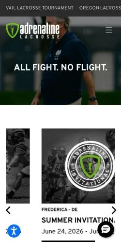 Aperçu du site Adrenaline Lacrosse, média de États-Unis pour articles sponsorisés