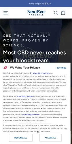 Forhåndsvisning af Nextevo Naturals, medie fra USA til sponsorerede artikler