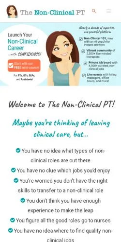 Anteprima del sito The Non-Clinical PT, media di Stati Uniti per articoli sponsorizzati