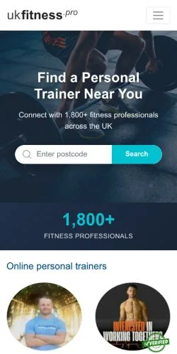 Podgląd witryny Find a personal trainer, medium z kraju Stany Zjednoczone do artykułów sponsorowanych