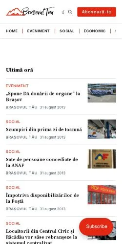 Podgląd witryny Brașovul Tău, medium z kraju Rumunia do artykułów sponsorowanych