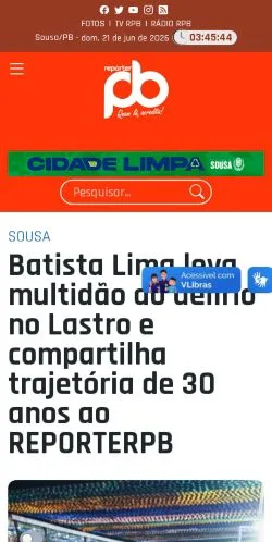 Anteprima del sito Repórter PB, media di Brasile per articoli sponsorizzati
