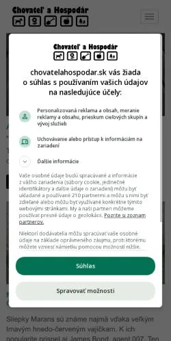 Anteprima del sito Chovatelahospodar.sk, media di Slovacchia per articoli sponsorizzati
