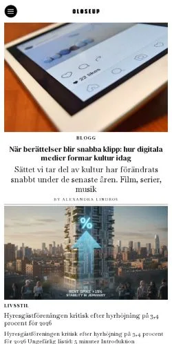 Forhåndsvisning av nettstedet Close Up, medium fra Sverige for sponsede artikler