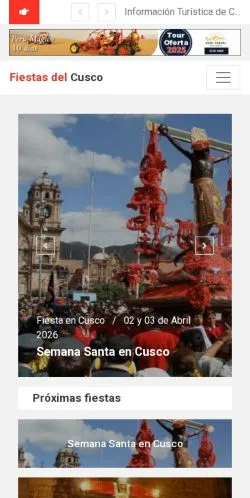 Anteprima del sito Fiestas del Cusco, media di Perù per articoli sponsorizzati