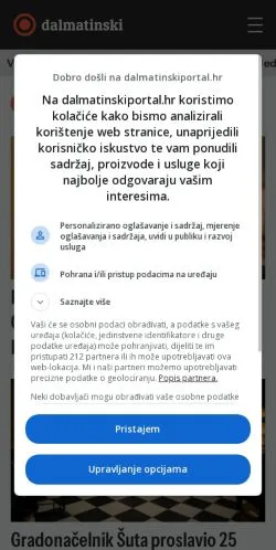 Podgląd witryny Dalmatinski Portal, medium z kraju Chorwacja do artykułów sponsorowanych
